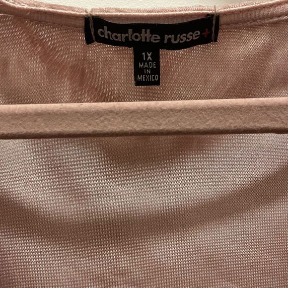 Stretch Pink Velvet Charlotte Russe Dress 1X - Picture 4 of 4